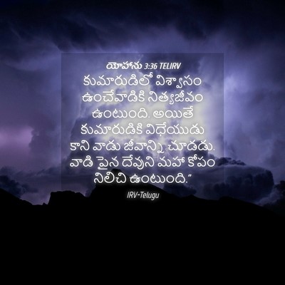 Picture 04 - యోహాను 3:36 TELIRV - కుమారుడిలో - Bible Verse Picture