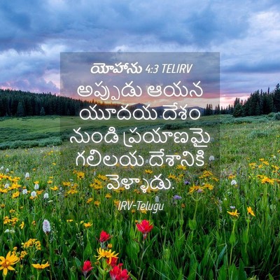 Picture 04 - యోహాను 4:3 TELIRV - అప్పుడు ఆయన యూదయ - Bible Verse Picture