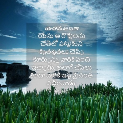Picture 04 - యోహాను 6:11 TELIRV - యేసు ఆ రొట్టెలను - Bible Verse Picture