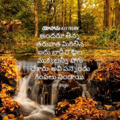 Picture 04 - యోహాను 6:13 TELIRV - అందరూ తిన్న - Bible Verse Picture