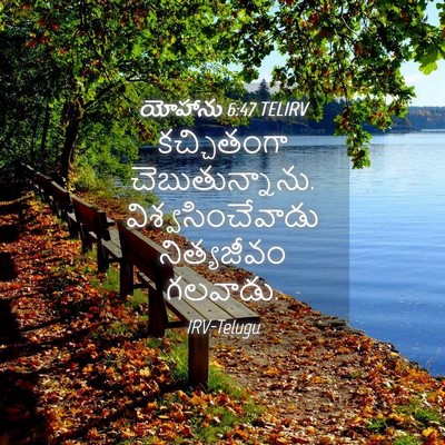 Picture 04 - యోహాను 6:47 TELIRV - కచ్చితంగా - Bible Verse Picture