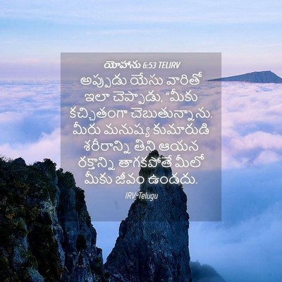 Picture 04 - యోహాను 6:53 TELIRV - అప్పుడు యేసు - Bible Verse Picture