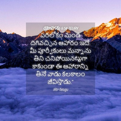 Picture 04 - యోహాను 6:58 TELIRV - పరలోకం నుండి - Bible Verse Picture