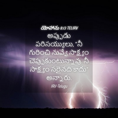 Picture 04 - యోహాను 8:13 TELIRV - అప్పుడు - Bible Verse Picture
