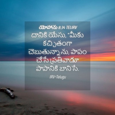 Picture 04 - యోహాను 8:34 TELIRV - దానికి యేసు, “మీకు - Bible Verse Picture