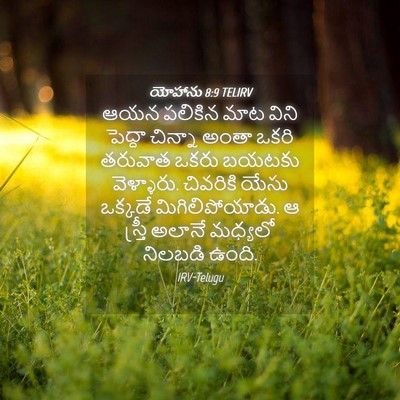 Picture 04 - యోహాను 8:9 TELIRV - ఆయన పలికిన మాట - Bible Verse Picture