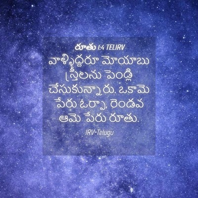 Picture 04 - రూతు 1:4 TELIRV - వాళ్ళిద్దరూ - Bible Verse Picture