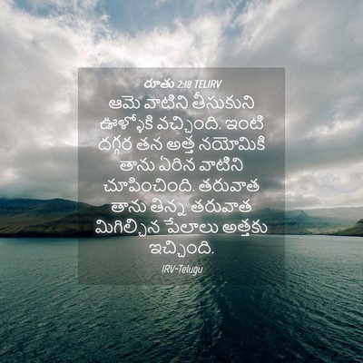 Picture 04 - రూతు 2:18 TELIRV - ఆమె వాటిని - Bible Verse Picture