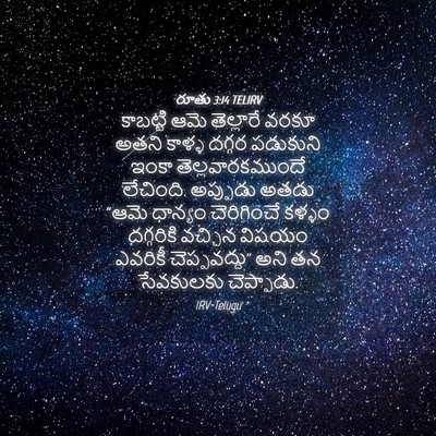 Picture 04 - రూతు 3:14 TELIRV - కాబట్టి ఆమె - Bible Verse Picture