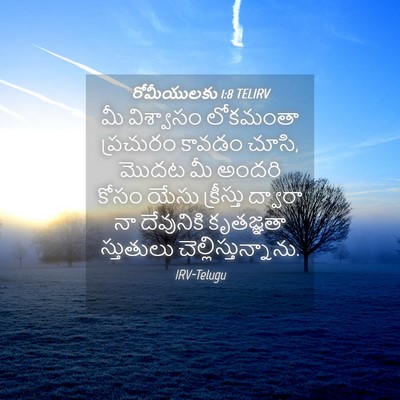 Picture 04 - రోమీయులకు 1:8 TELIRV - మీ విశ్వాసం - Bible Verse Picture