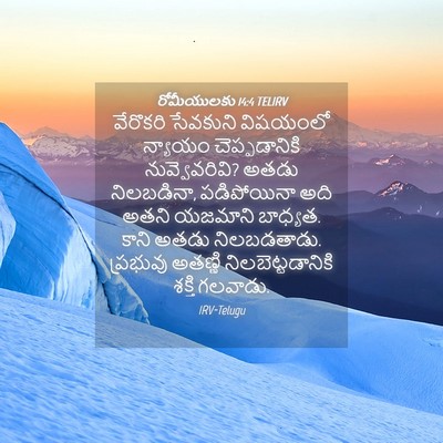 Picture 04 - రోమీయులకు 14:4 TELIRV - వేరొకరి సేవకుని - Bible Verse Picture