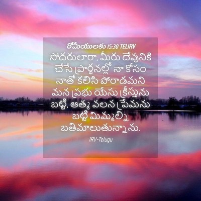Picture 04 - రోమీయులకు 15:30 TELIRV - సోదరులారా, మీరు - Bible Verse Picture