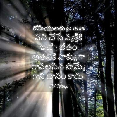 Picture 04 - రోమీయులకు 4:4 TELIRV - పని చేసే - Bible Verse Picture