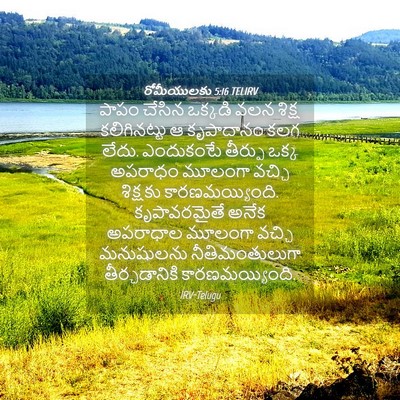 Picture 04 - రోమీయులకు 5:16 TELIRV - పాపం చేసిన ఒక్కడి - Bible Verse Picture