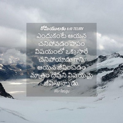 Picture 04 - రోమీయులకు 6:10 TELIRV - ఎందుకంటే ఆయన - Bible Verse Picture