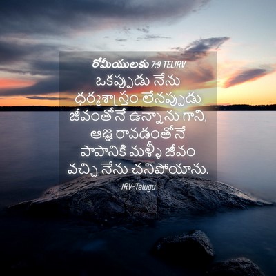 Picture 04 - రోమీయులకు 7:9 TELIRV - ఒకప్పుడు నేను - Bible Verse Picture