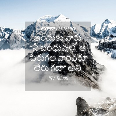 Picture 04 - లూకా 1:61 TELIRV - అందుకు వారు, “నీ - Bible Verse Picture