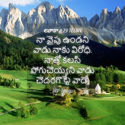 Picture 04 - లూకా 11:23 TELIRV - నా వైపు ఉండని వాడు - Bible Verse Picture