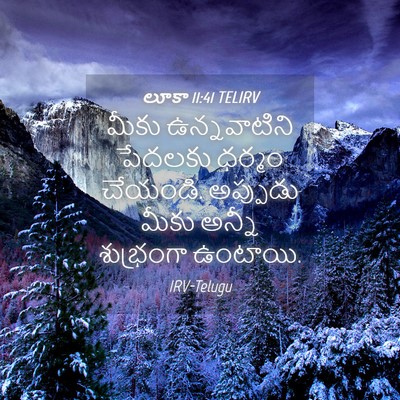Picture 04 - లూకా 11:41 TELIRV - మీకు ఉన్నవాటిని - Bible Verse Picture