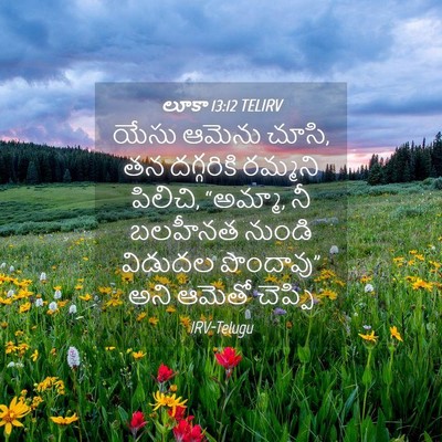 Picture 04 - లూకా 13:12 TELIRV - యేసు ఆమెను చూసి, తన - Bible Verse Picture