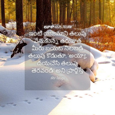 Picture 04 - లూకా 13:25 TELIRV - ఇంటి యజమాని తలుపు - Bible Verse Picture