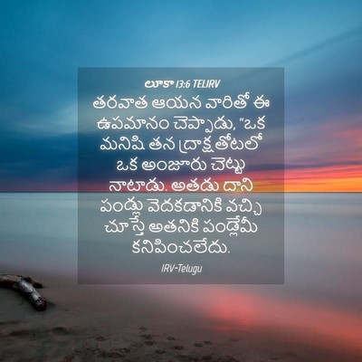 Picture 04 - లూకా 13:6 TELIRV - తరవాత ఆయన వారితో ఈ - Bible Verse Picture