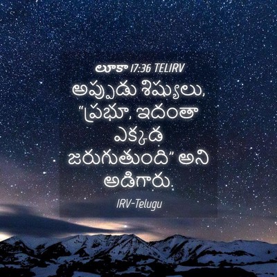 Picture 04 - లూకా 17:36 TELIRV - అప్పుడు శిష్యులు, - Bible Verse Picture
