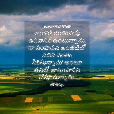 Picture 04 - లూకా 18:12 TELIRV - వారానికి - Bible Verse Picture
