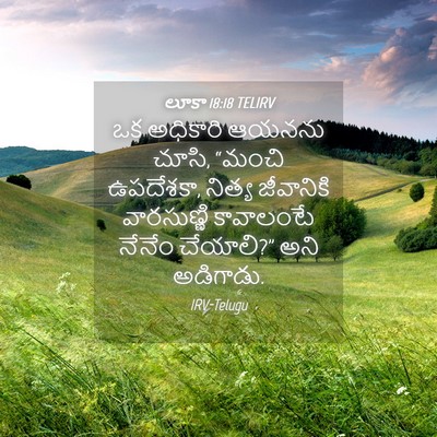Picture 04 - లూకా 18:18 TELIRV - ఒక అధికారి ఆయనను - Bible Verse Picture