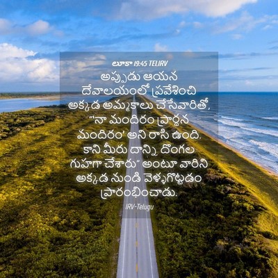 Picture 04 - లూకా 19:45 TELIRV - అప్పుడు ఆయన - Bible Verse Picture