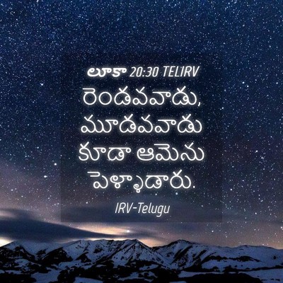 Picture 04 - లూకా 20:30 TELIRV - రెండవవాడు, - Bible Verse Picture
