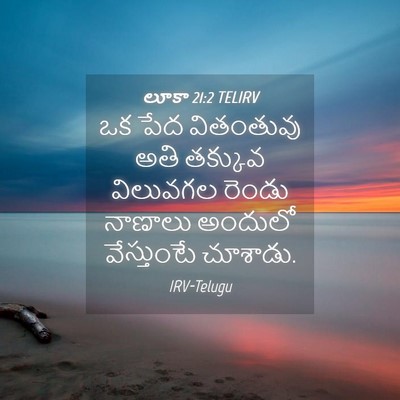 Picture 04 - లూకా 21:2 TELIRV - ఒక పేద వితంతువు - Bible Verse Picture