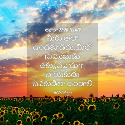 Picture 04 - లూకా 22:26 TELIRV - మీరు అలా ఉండకూడదు. - Bible Verse Picture