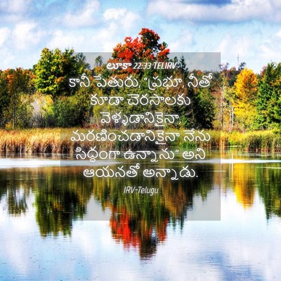 Picture 04 - లూకా 22:33 TELIRV - కానీ పేతురు, - Bible Verse Picture