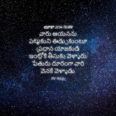 Picture 04 - లూకా 22:54 TELIRV - వారు ఆయనను - Bible Verse Picture