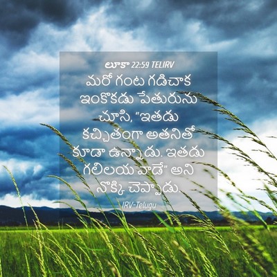 Picture 04 - లూకా 22:59 TELIRV - మరో గంట గడిచాక - Bible Verse Picture