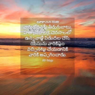 Picture 04 - లూకా 23:25 TELIRV - వారు కోరినట్టే - Bible Verse Picture
