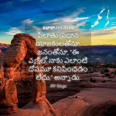 Picture 04 - లూకా 23:4 TELIRV - పిలాతు ప్రధాన - Bible Verse Picture