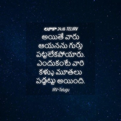 Picture 04 - లూకా 24:16 TELIRV - అయితే వారు ఆయనను - Bible Verse Picture