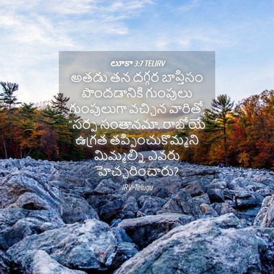 Picture 04 - లూకా 3:7 TELIRV - అతడు తన దగ్గర - Bible Verse Picture