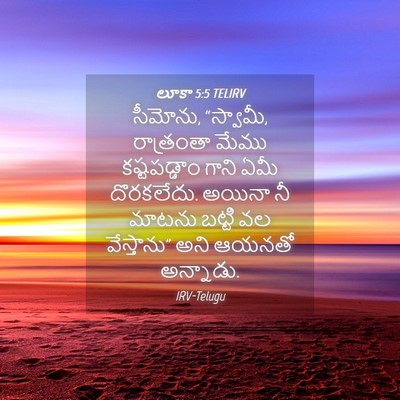 Picture 04 - లూకా 5:5 TELIRV - సీమోను, “స్వామీ, - Bible Verse Picture