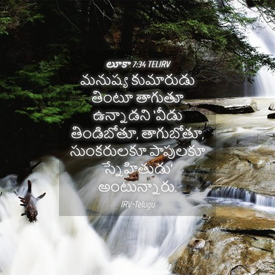 Picture 04 - లూకా 7:34 TELIRV - మనుష్య కుమారుడు - Bible Verse Picture