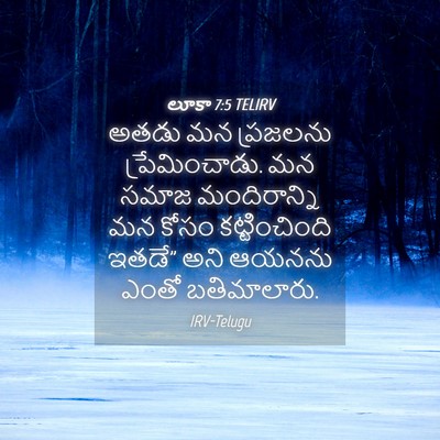 Picture 04 - లూకా 7:5 TELIRV - అతడు మన ప్రజలను - Bible Verse Picture