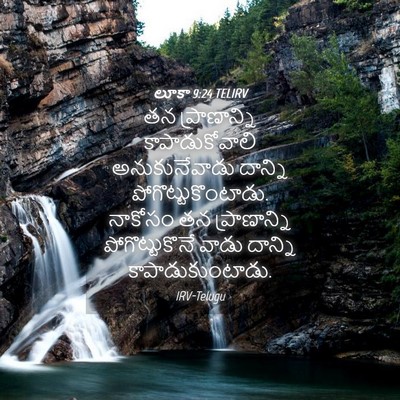 Picture 04 - లూకా 9:24 TELIRV - తన ప్రాణాన్ని - Bible Verse Picture
