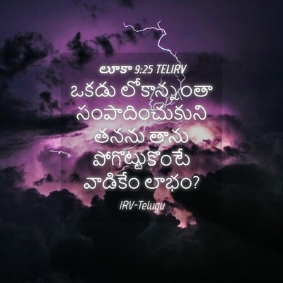 Picture 04 - లూకా 9:25 TELIRV - ఒకడు లోకాన్నంతా - Bible Verse Picture