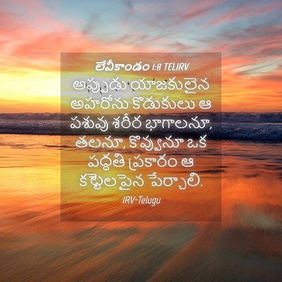 Picture 04 - లేవీకాండం 1:8 TELIRV - అప్పుడు యాజకులైన - Bible Verse Picture