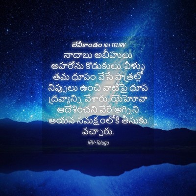 Picture 04 - లేవీకాండం 10:1 TELIRV - నాదాబు అబీహులు - Bible Verse Picture