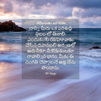 Picture 04 - లేవీకాండం 10:13 TELIRV - దాన్ని మీరు ఒక - Bible Verse Picture