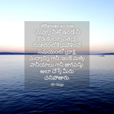 Picture 04 - లేవీకాండం 10:9 TELIRV - “నువ్వూ నీతో ఉండే - Bible Verse Picture