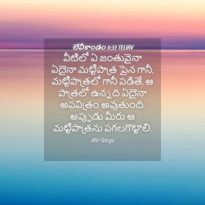 Picture 04 - లేవీకాండం 11:33 TELIRV - వీటిలో ఏ జంతువైనా - Bible Verse Picture